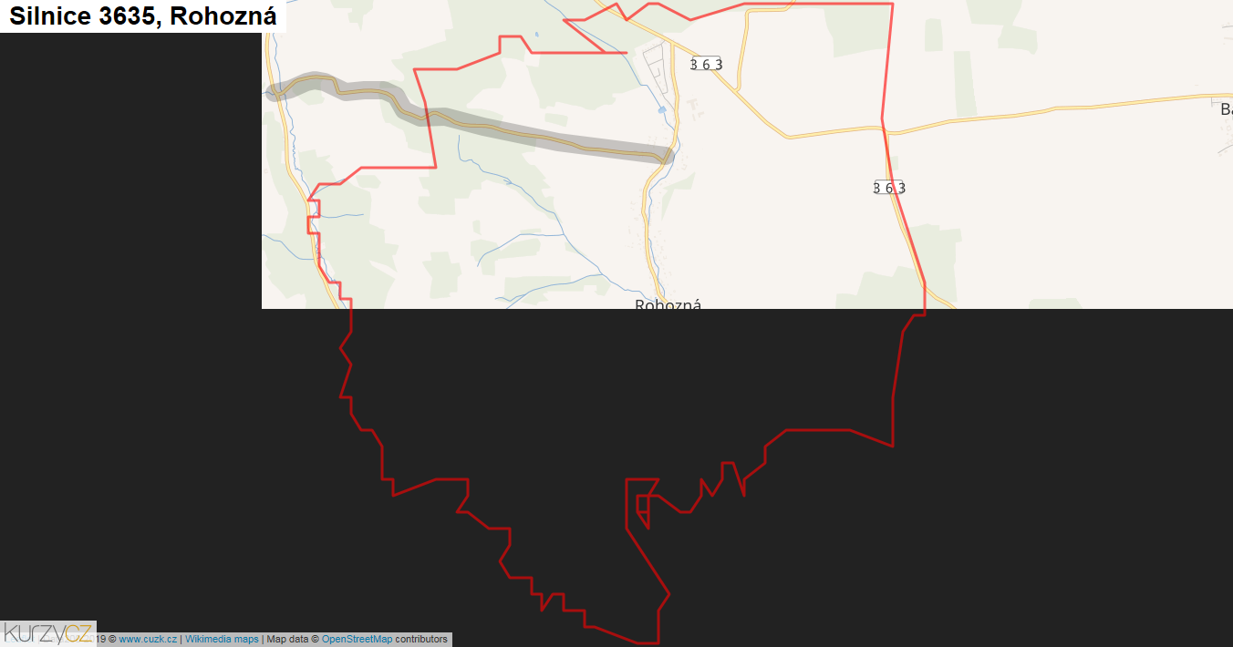 Rohozná, Silnice 3635 - Mapa