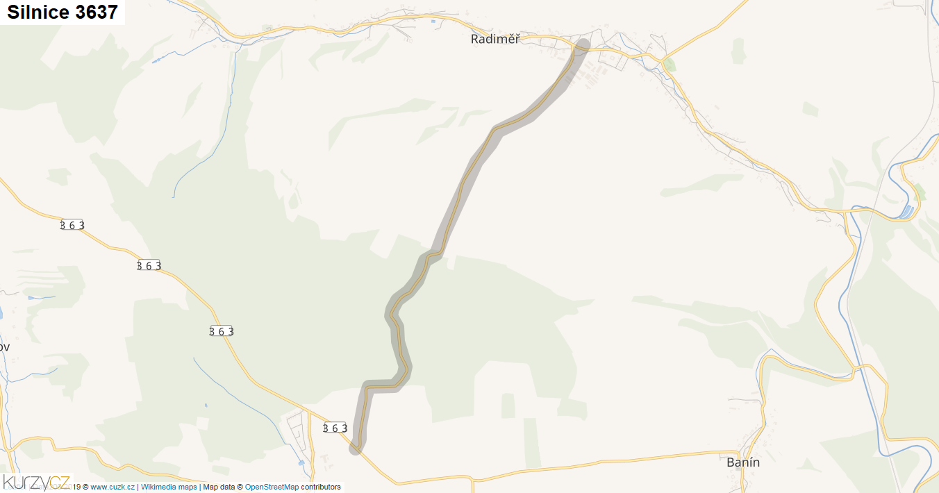 Silnice 3637 - mapa Silnice 3637