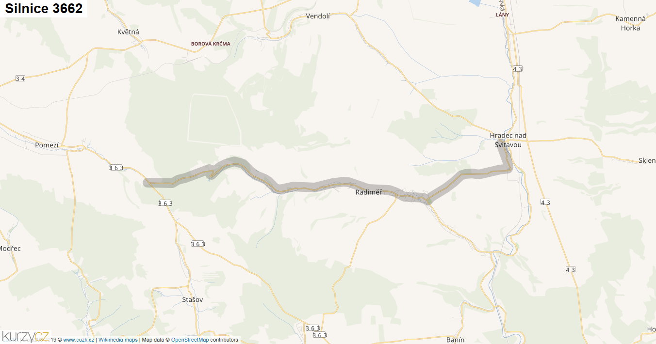 Silnice 3662 - mapa Silnice 3662