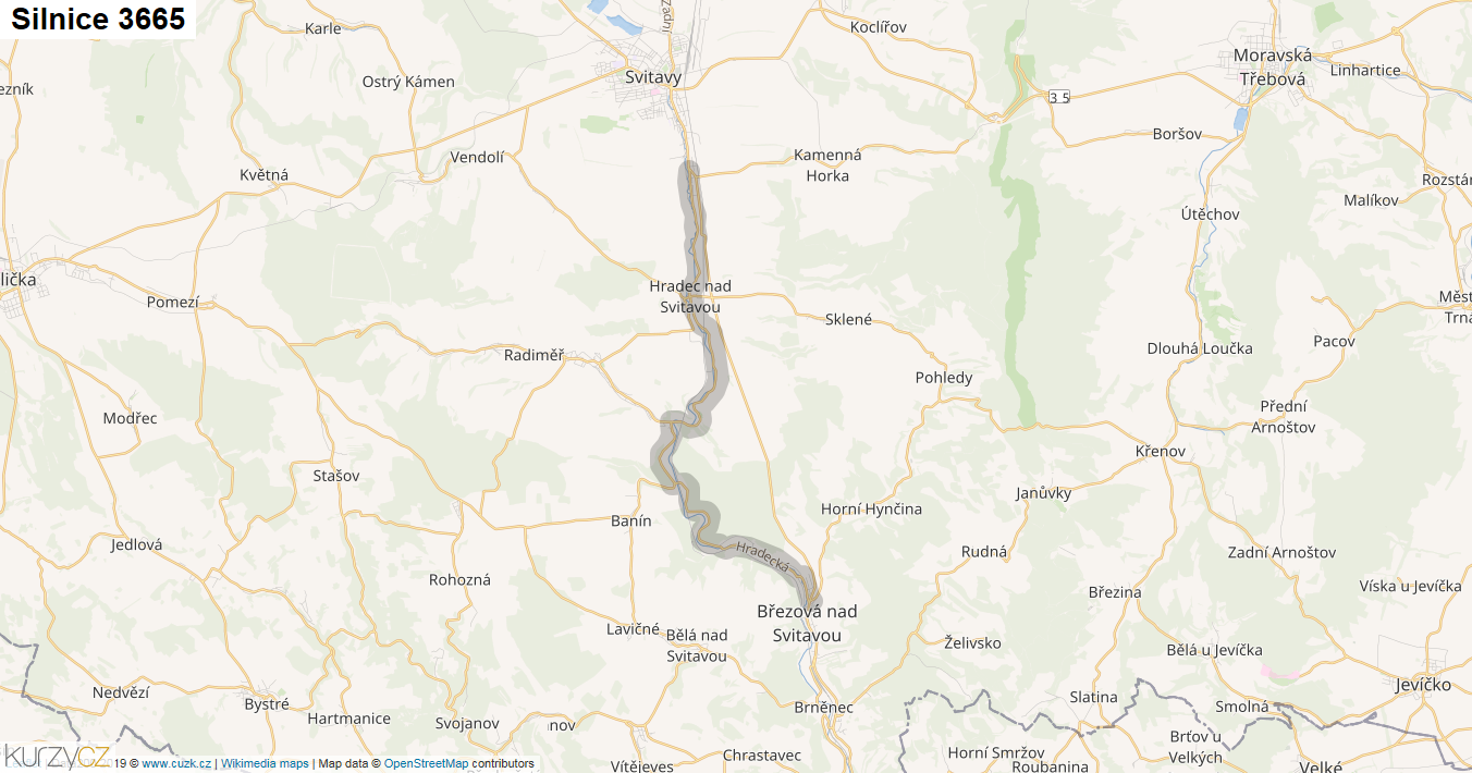 Silnice 3665 - mapa Silnice 3665