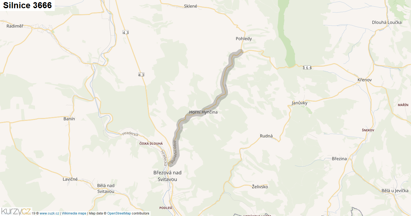 Silnice 3666 - mapa Silnice 3666