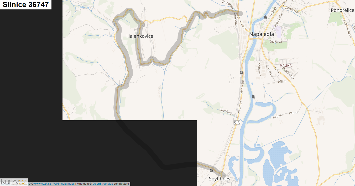 Silnice 36747 - mapa Silnice 36747