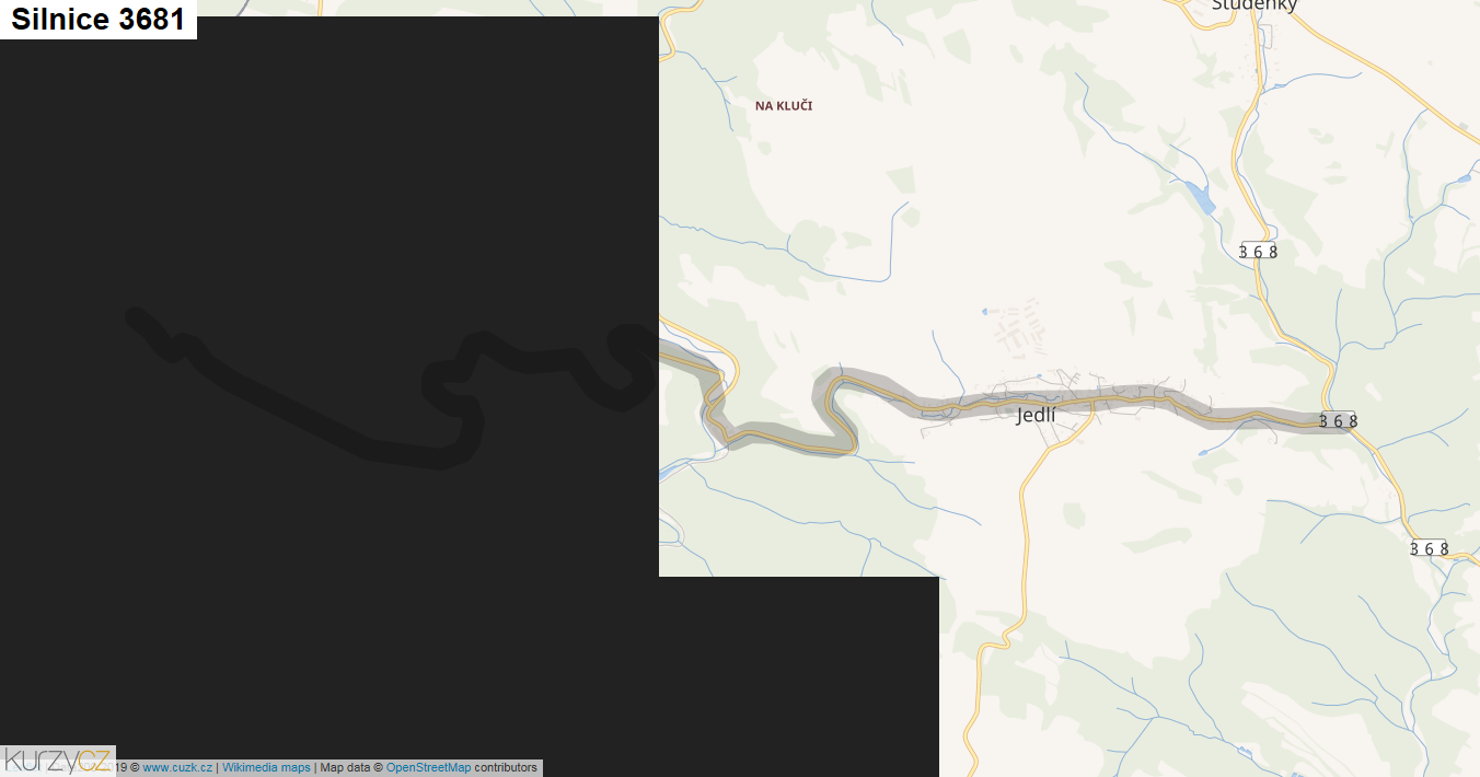 Silnice 3681 - mapa Silnice 3681