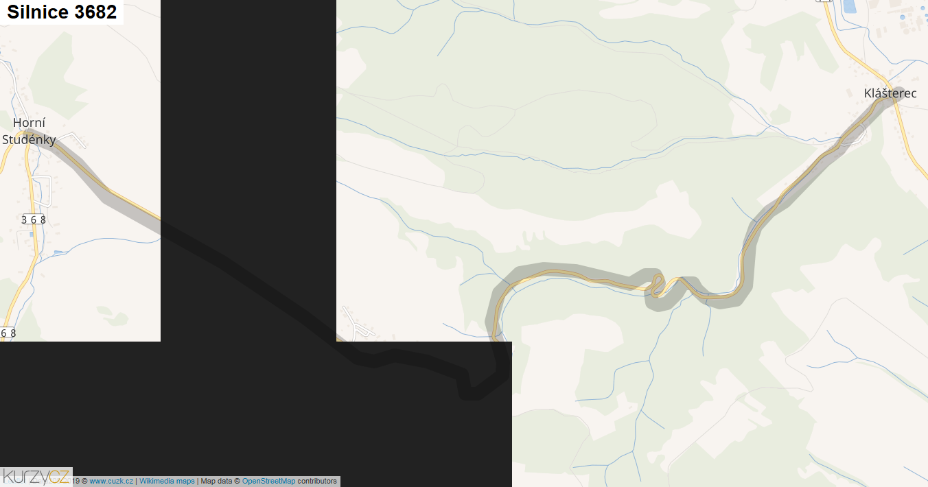 Silnice 3682 - mapa Silnice 3682