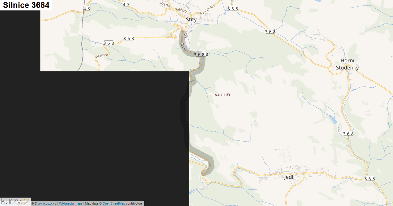 Silnice 3684 - mapa Silnice 3684
