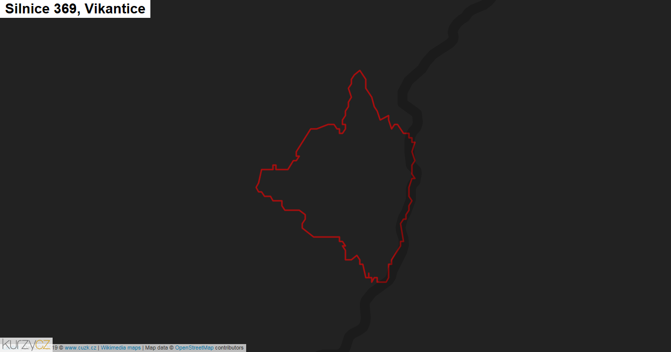 Vikantice, Silnice 369 - Mapa