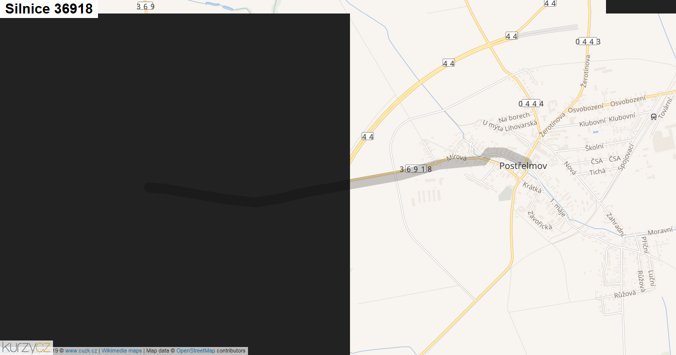 Silnice 36918 - mapa Silnice 36918