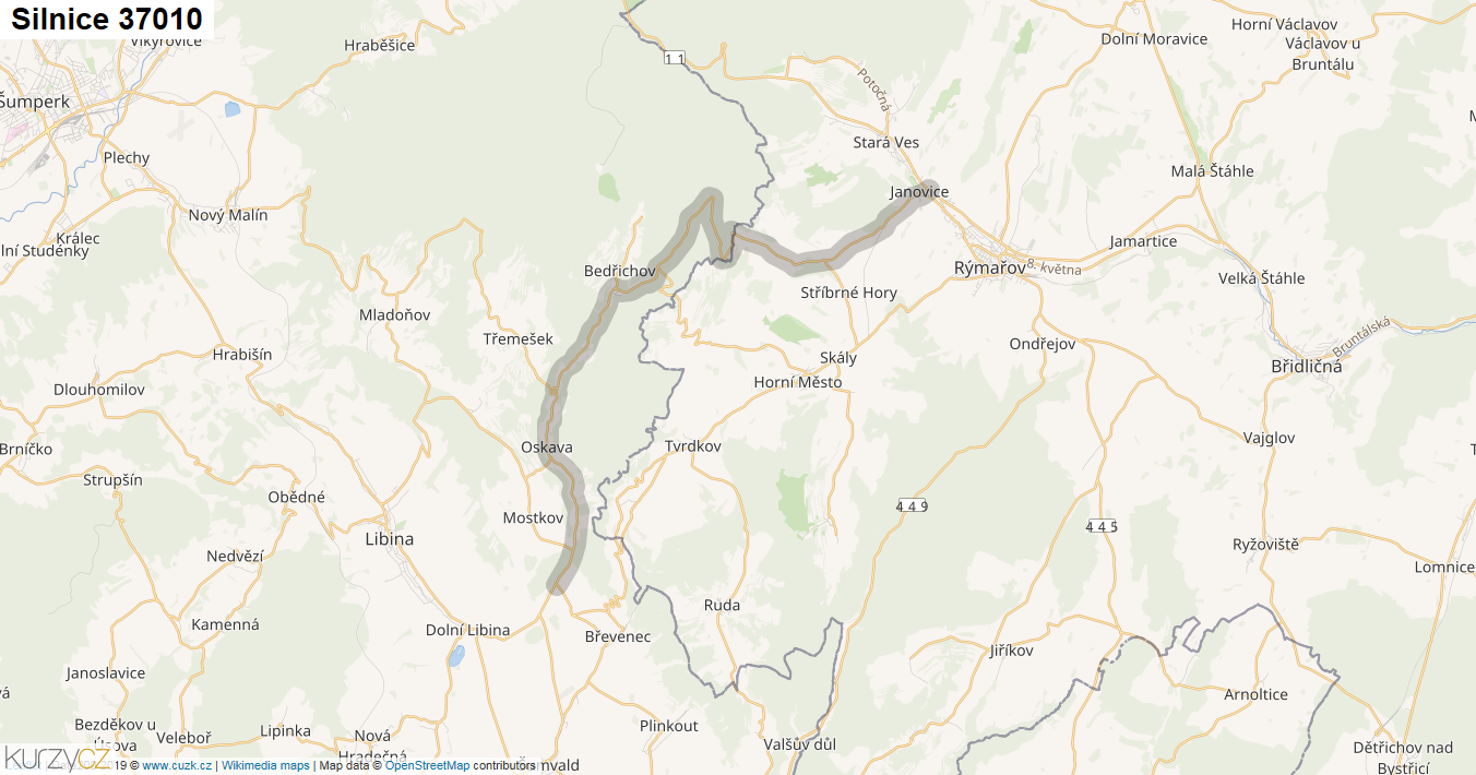 Silnice 37010 - mapa Silnice 37010
