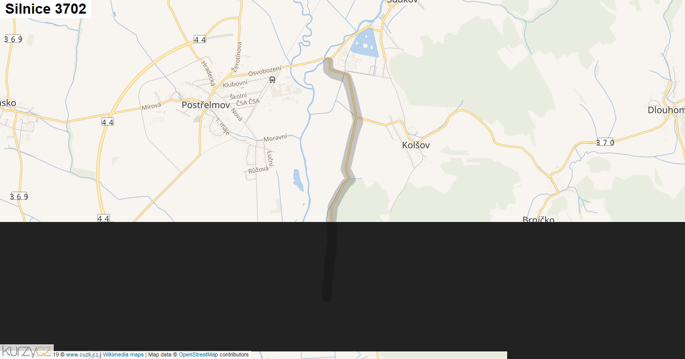 Silnice 3702 - mapa Silnice 3702