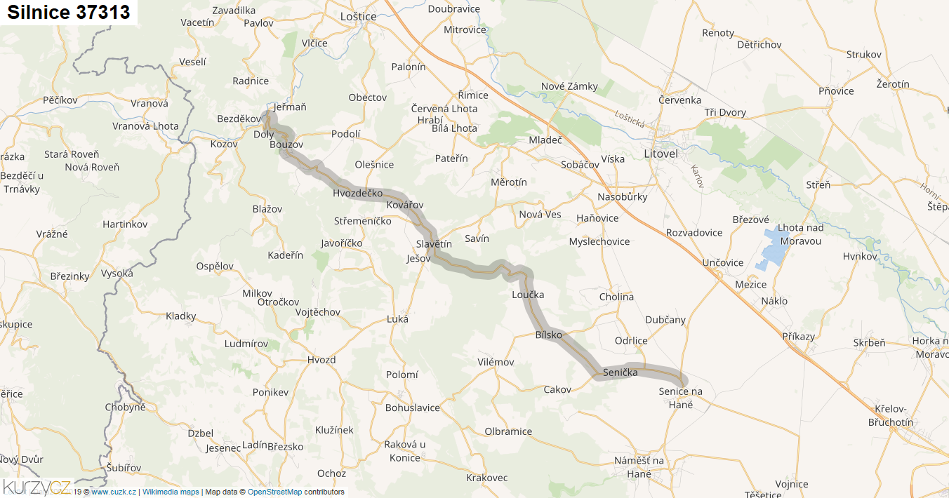 Silnice 37313 - mapa Silnice 37313