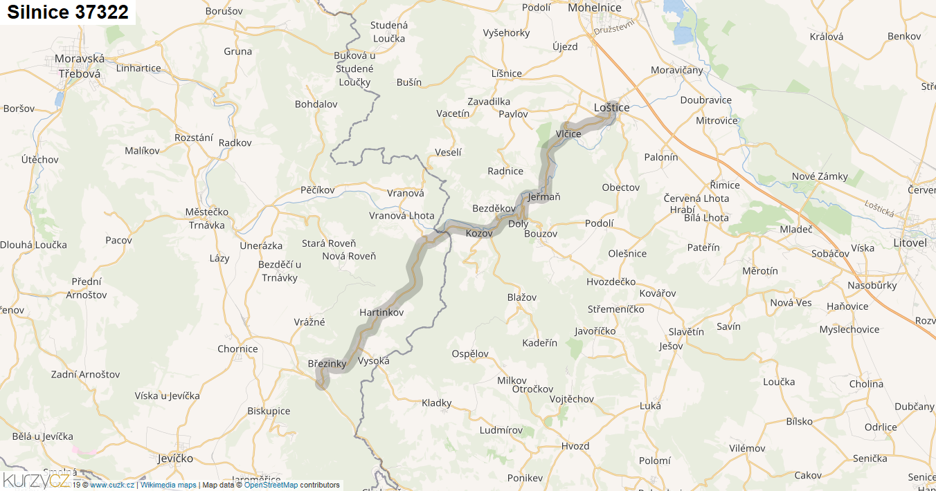 Silnice 37322 - mapa Silnice 37322