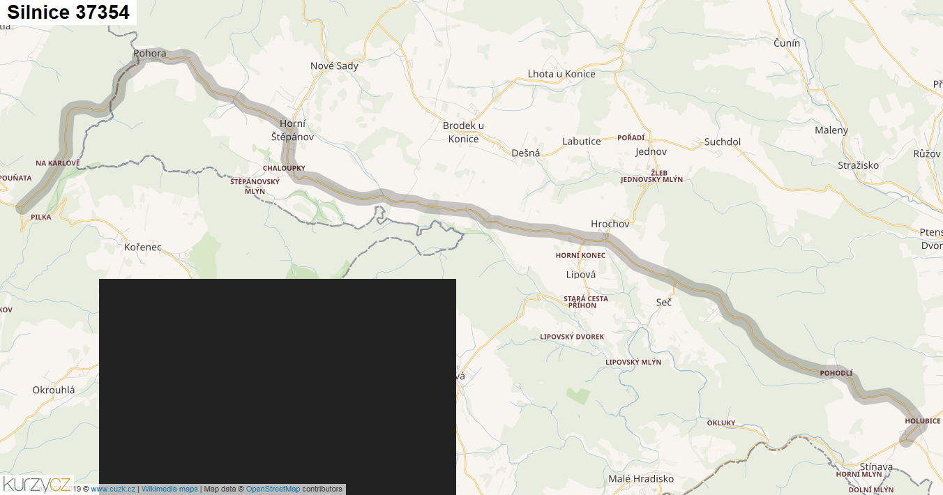 Silnice 37354 - mapa Silnice 37354