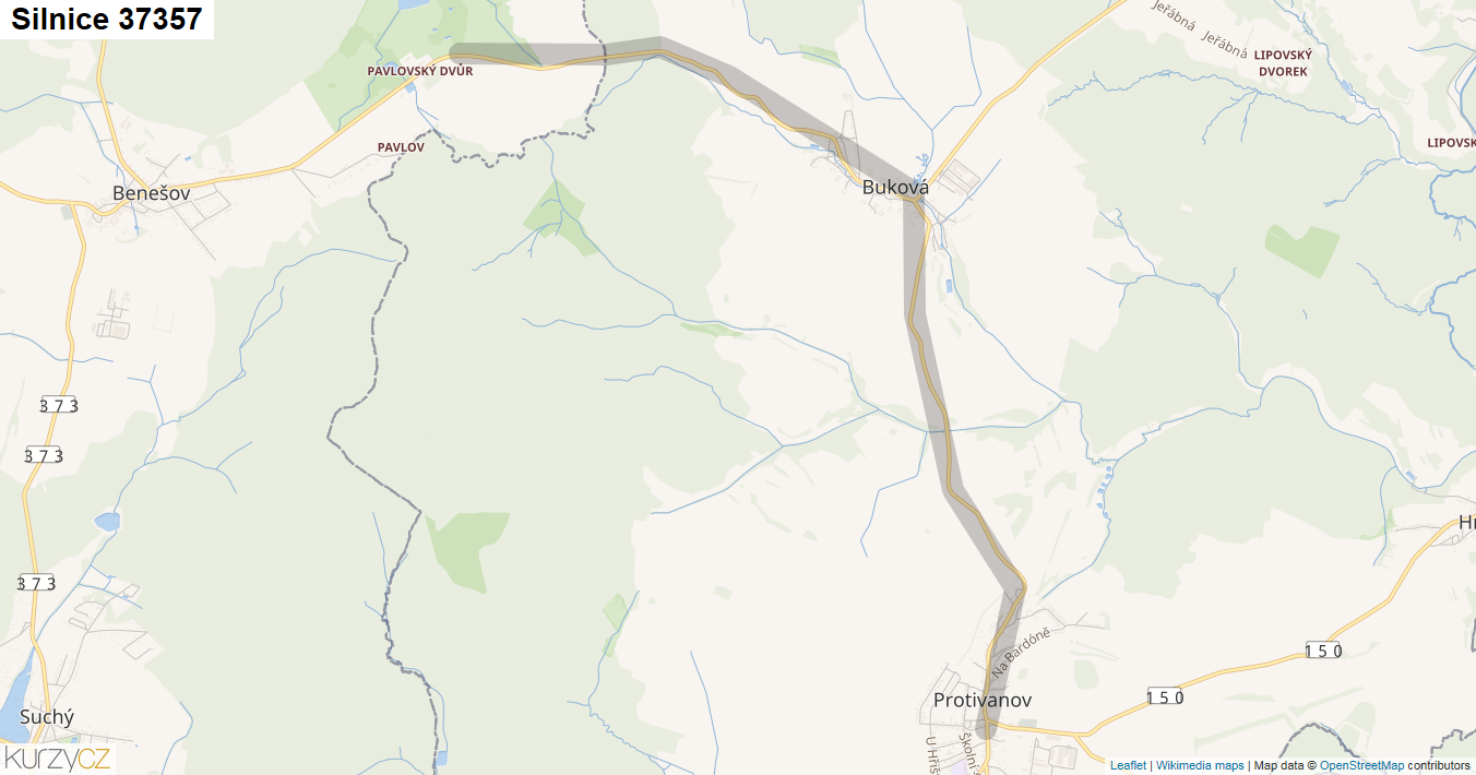 Silnice 37357 - mapa Silnice 37357