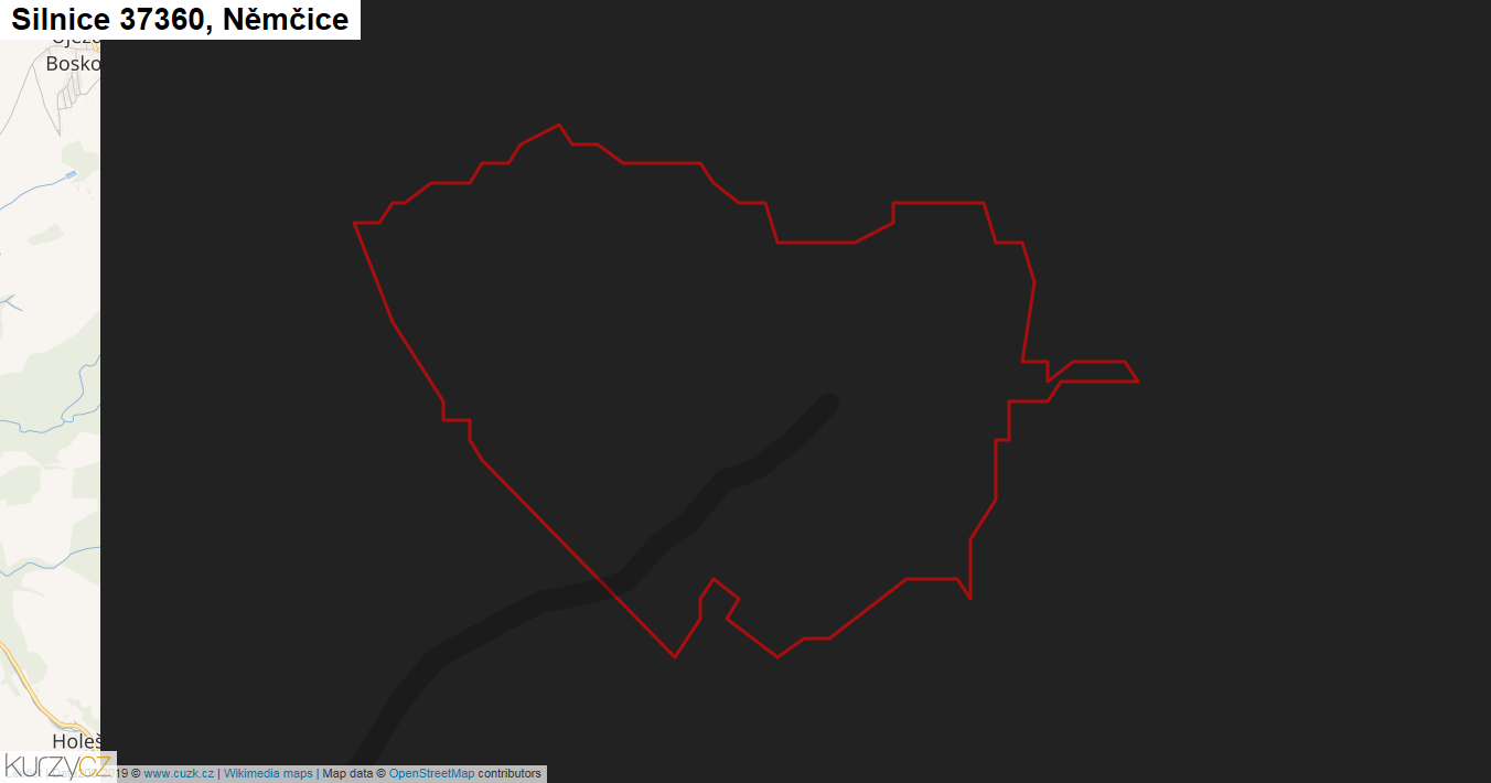 Němčice, Silnice 37360 - Mapa