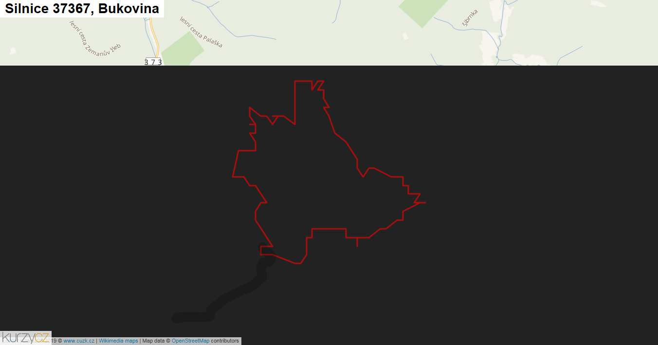 Bukovina, Silnice 37367 - Mapa