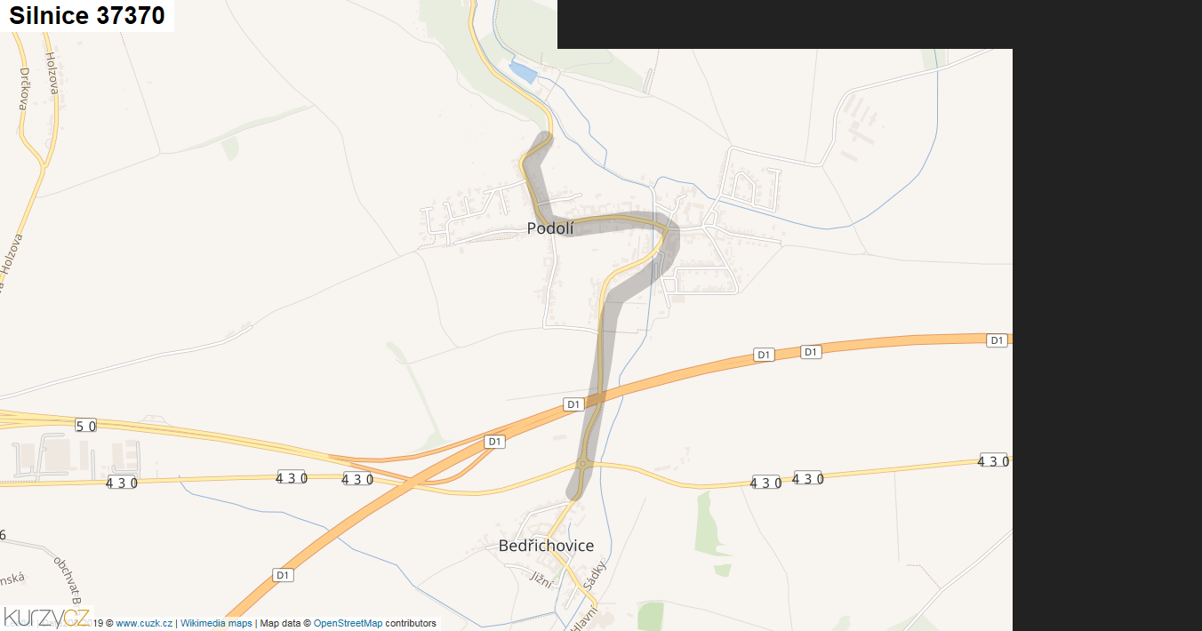 Silnice 37370 - mapa Silnice 37370