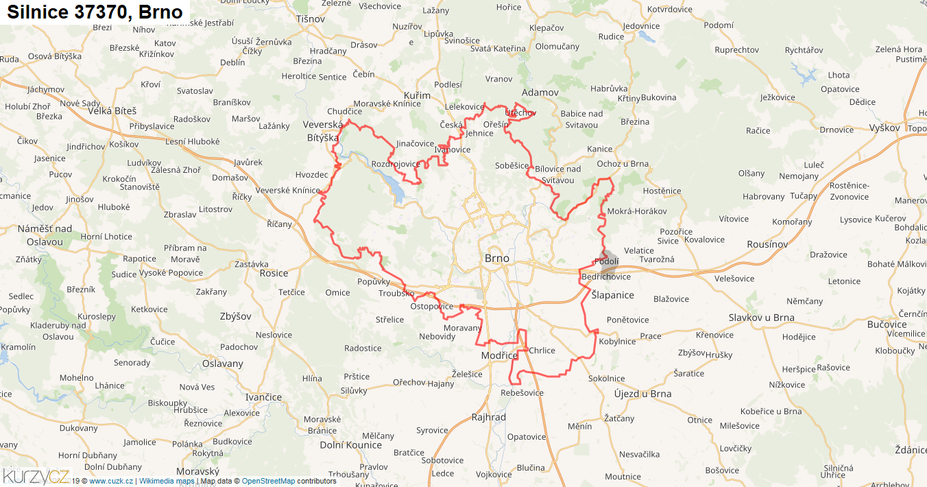 Brno, Silnice 37370 - Mapa