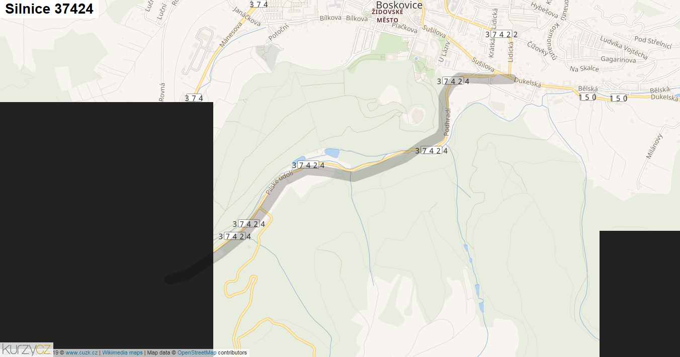 Silnice 37424 - mapa Silnice 37424