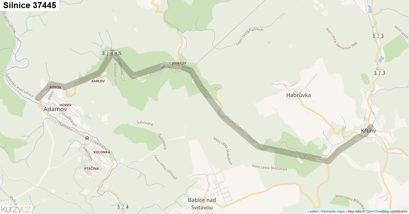 Silnice 37445 - mapa Silnice 37445