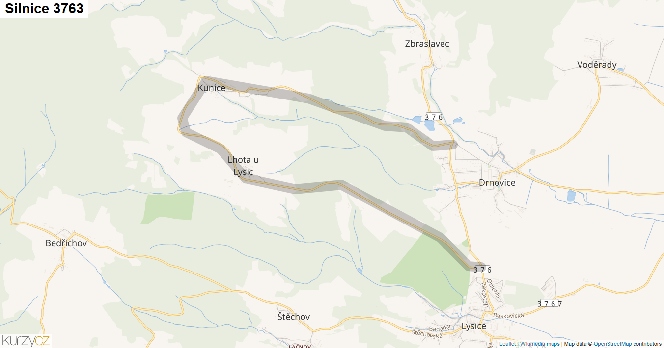 Silnice 3763 - mapa Silnice 3763