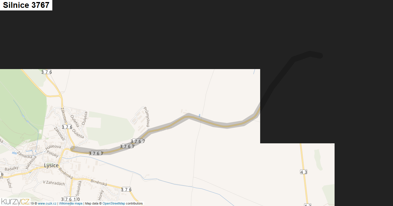 Silnice 3767 - mapa Silnice 3767