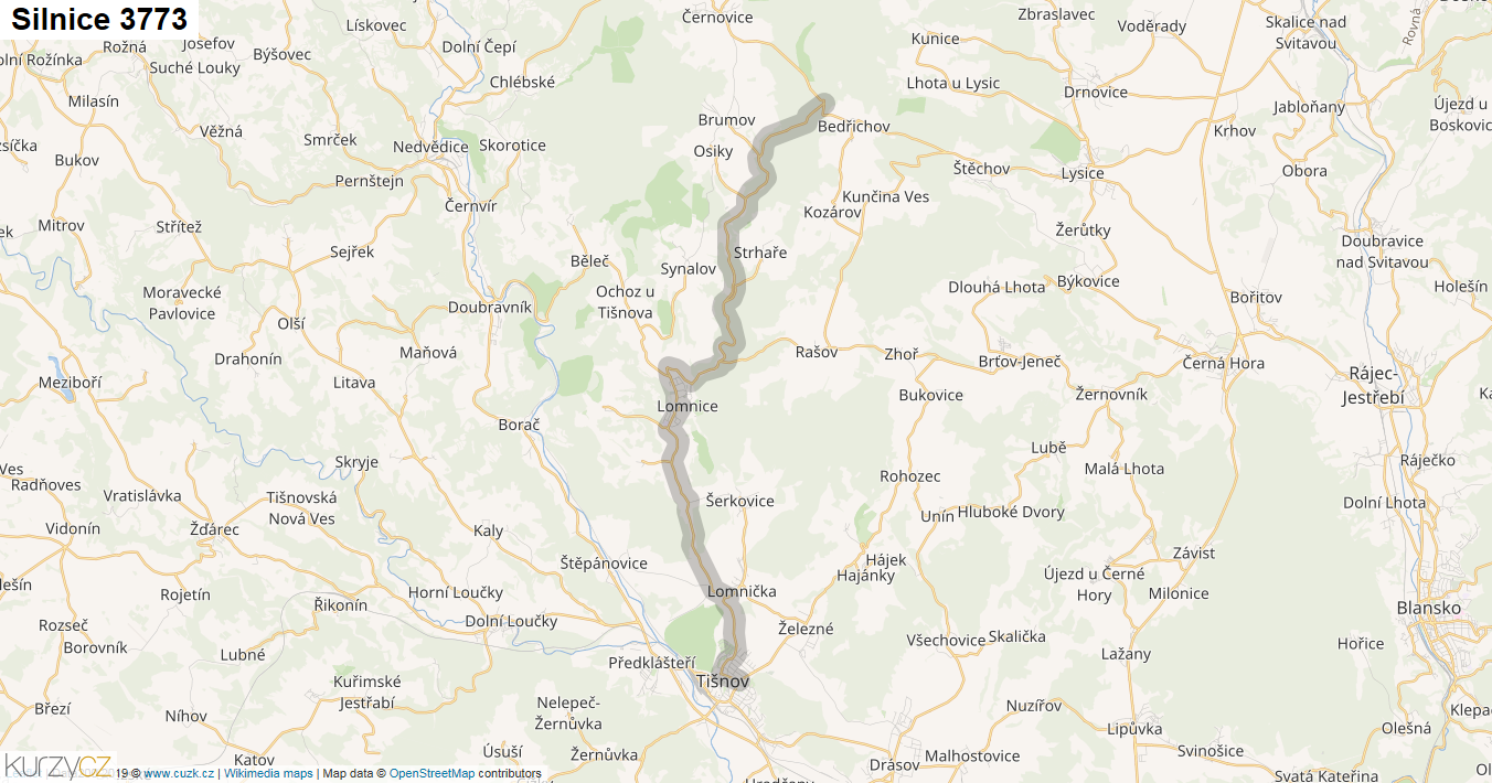 Silnice 3773 - mapa Silnice 3773