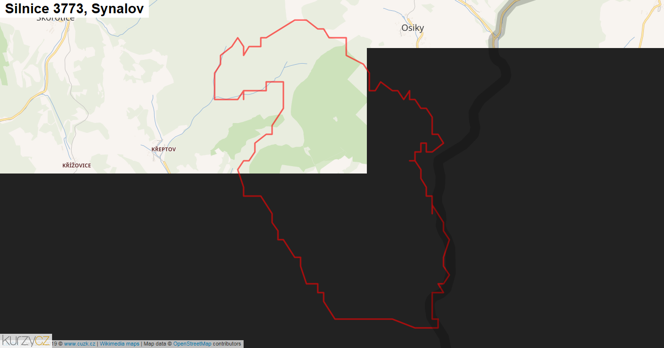 Synalov, Silnice 3773 - Mapa