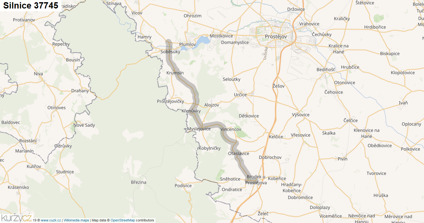 Silnice 37745 - mapa Silnice 37745