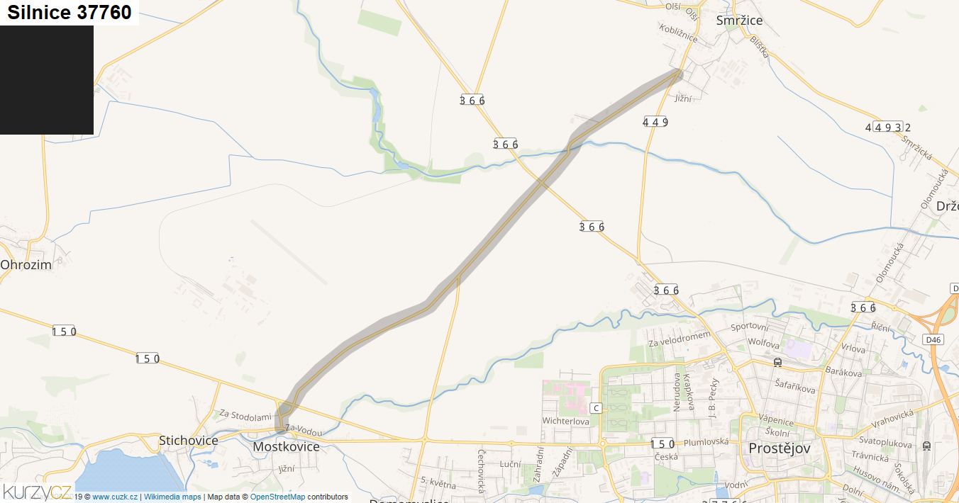 Silnice 37760 - mapa Silnice 37760