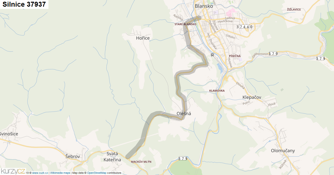 Silnice 37937 - mapa Silnice 37937
