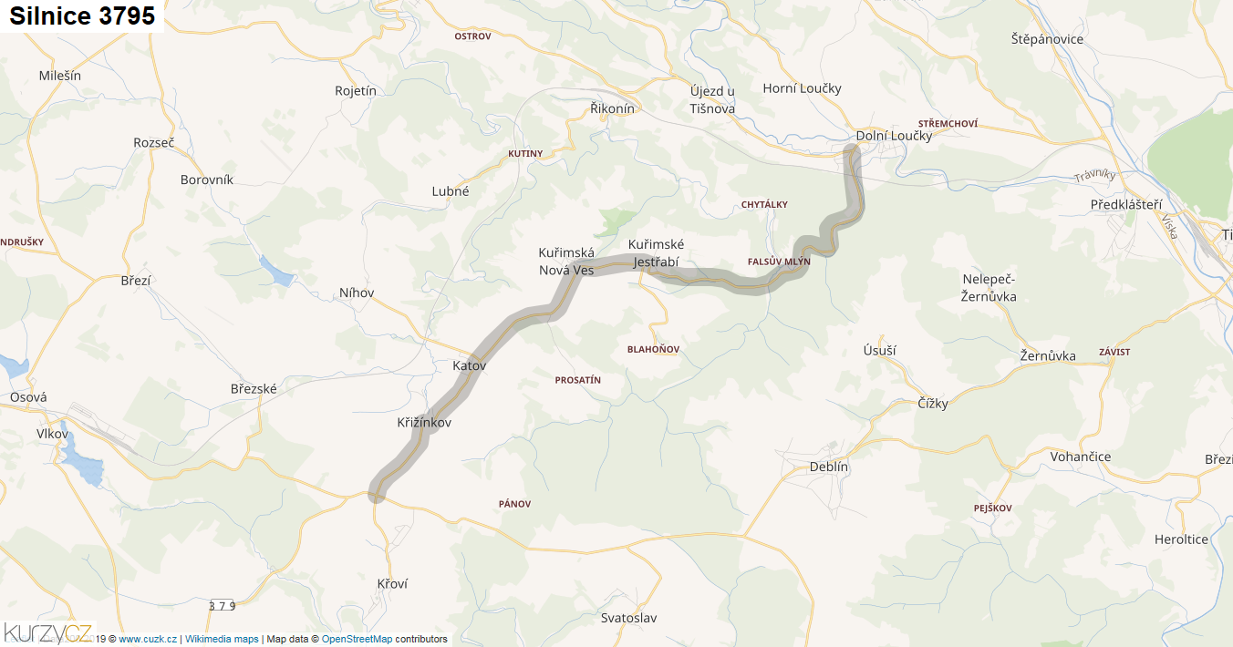 Silnice 3795 - mapa Silnice 3795