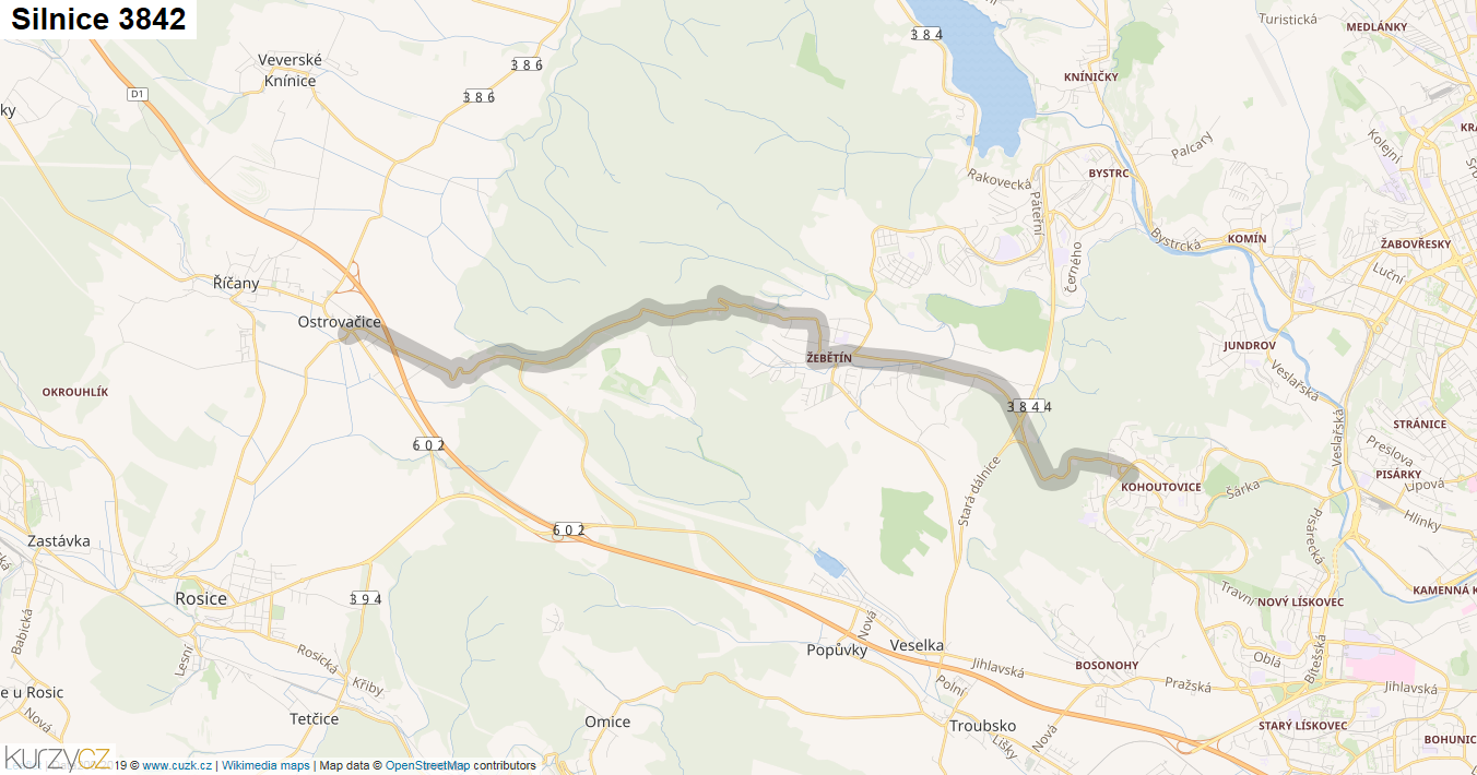 Silnice 3842 - mapa Silnice 3842