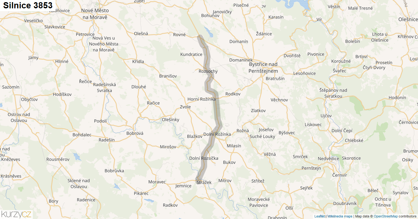 Silnice 3853 - mapa Silnice 3853