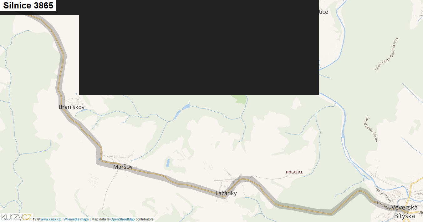 Silnice 3865 - mapa Silnice 3865