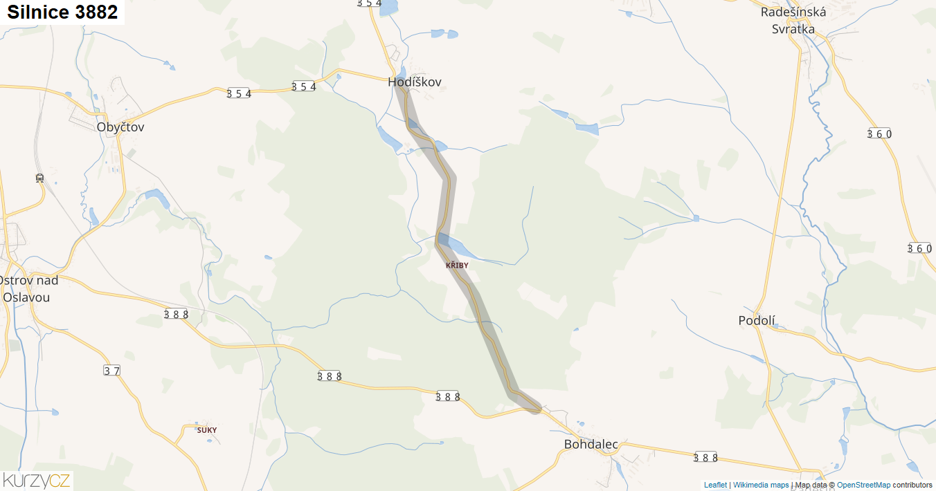 Silnice 3882 - mapa Silnice 3882