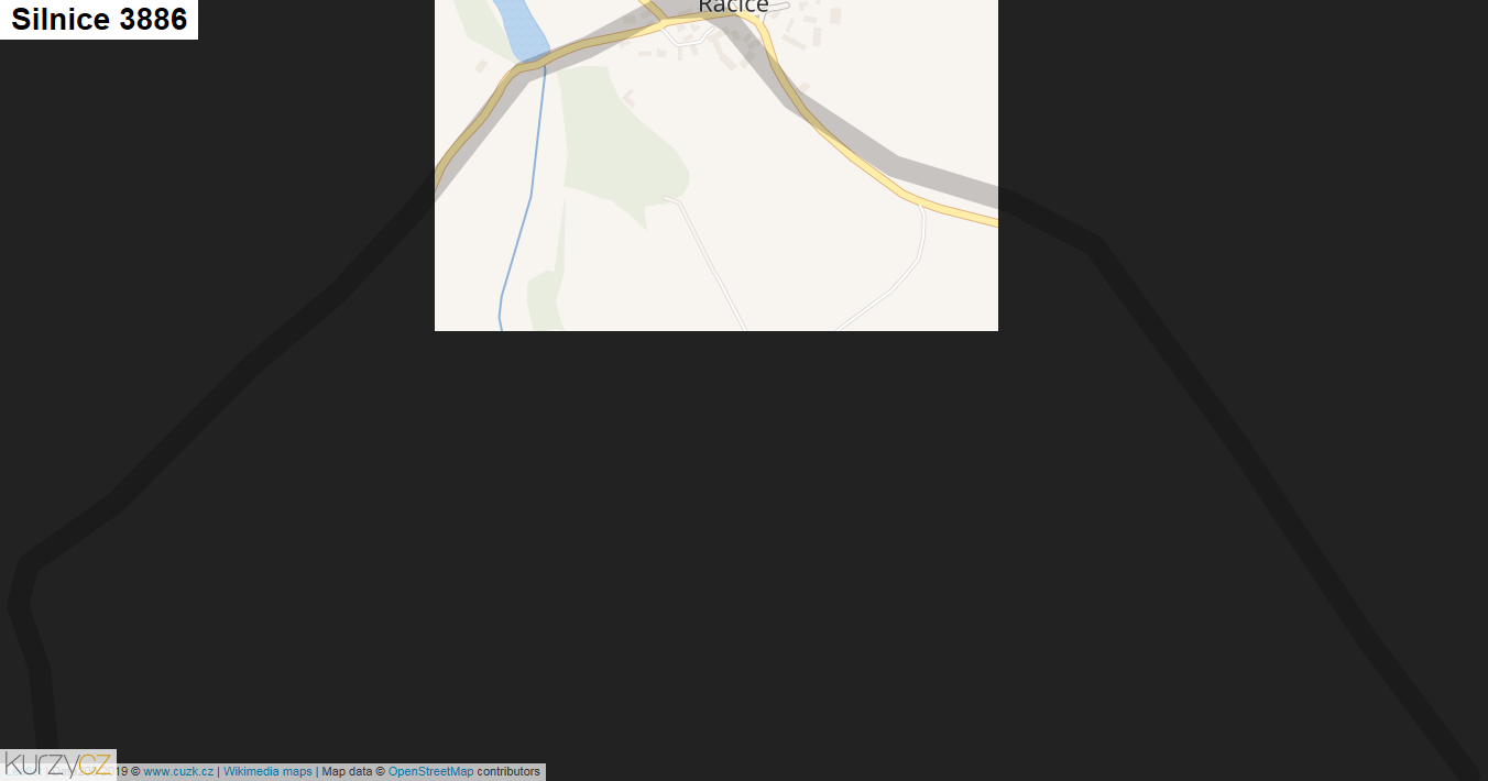 Silnice 3886 - mapa Silnice 3886