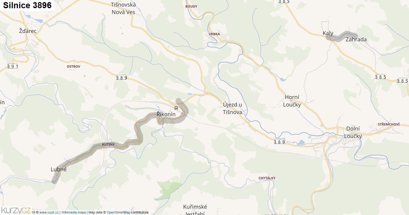 Silnice 3896 - mapa Silnice 3896