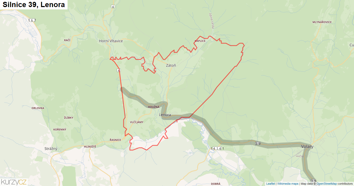 Lenora, Silnice 39 - Mapa