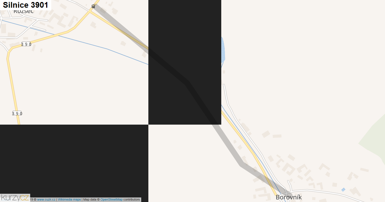 Silnice 3901 - mapa Silnice 3901