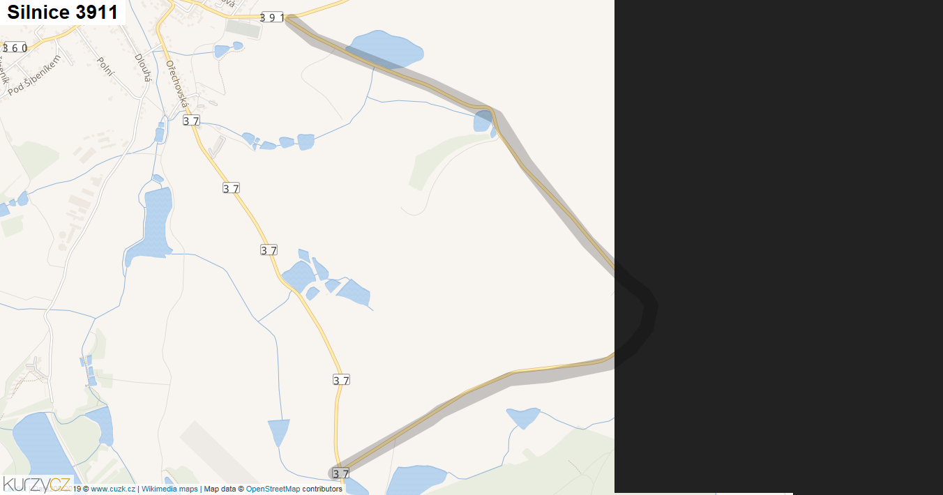 Silnice 3911 - mapa Silnice 3911