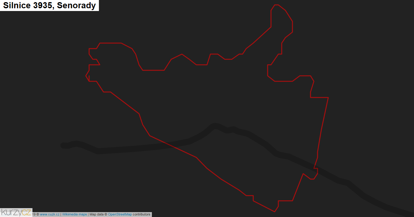 Senorady, Silnice 3935 - Mapa