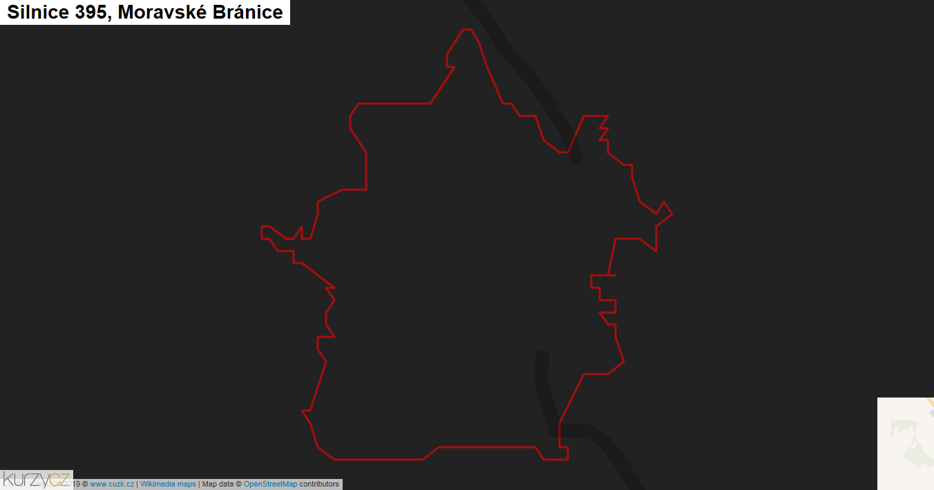 Moravské Bránice, Silnice 395 - Mapa