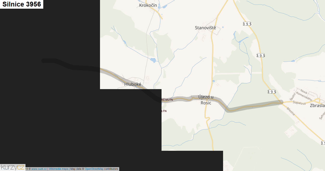 Silnice 3956 - mapa Silnice 3956