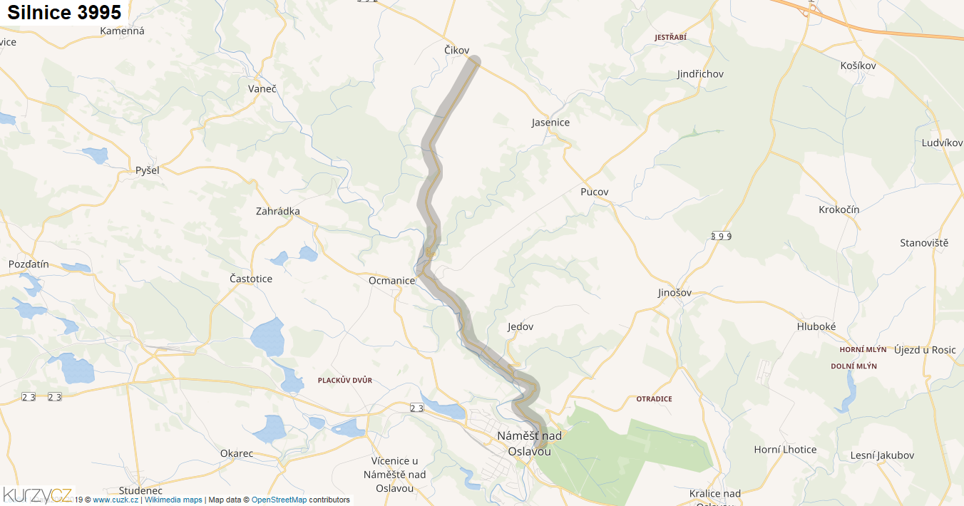 Silnice 3995 - mapa Silnice 3995