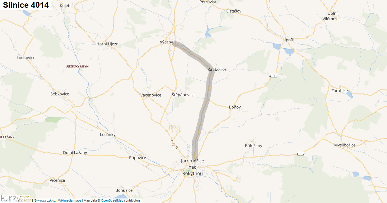 Silnice 4014 - mapa Silnice 4014