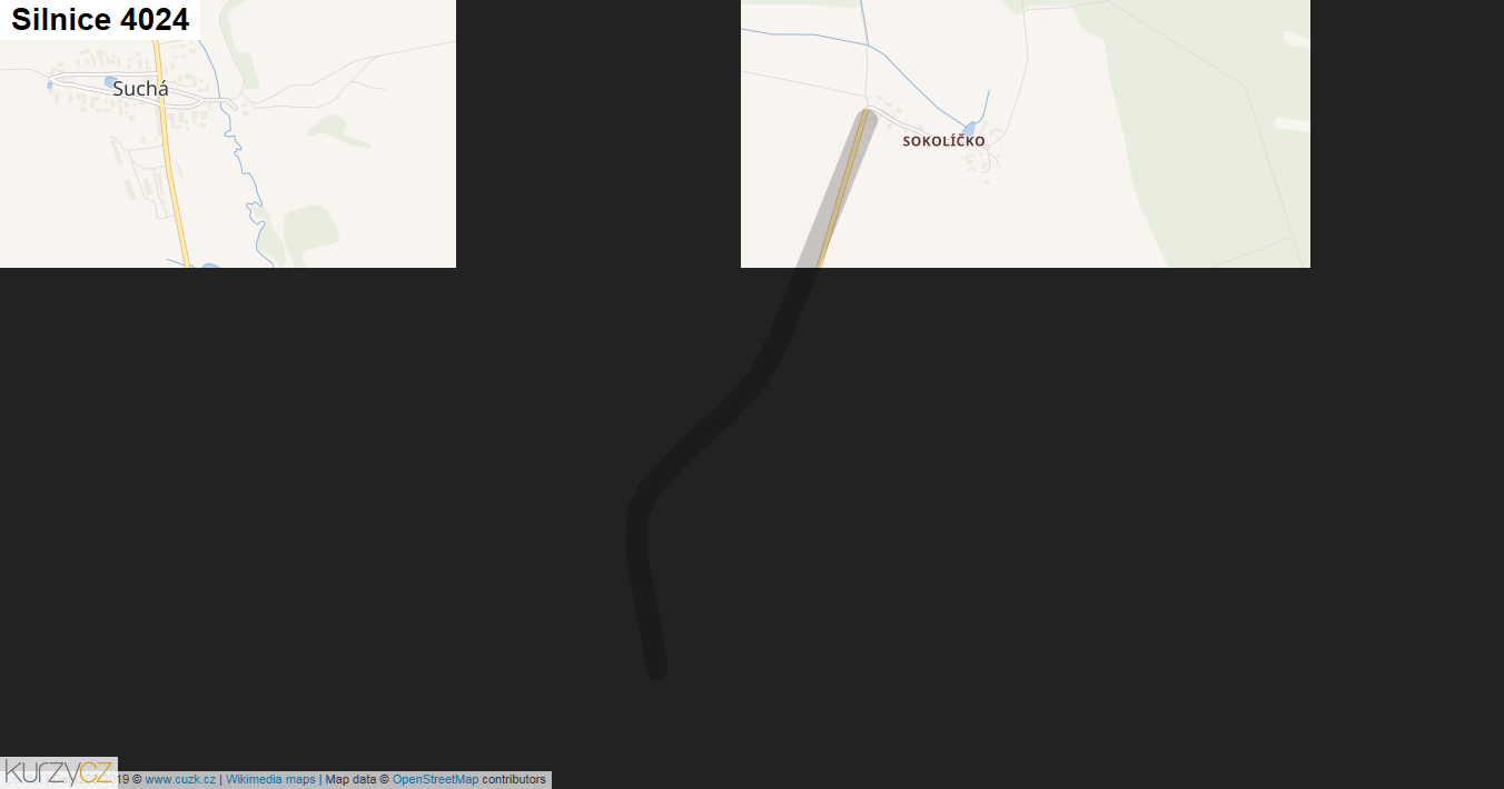 Silnice 4024 - mapa Silnice 4024