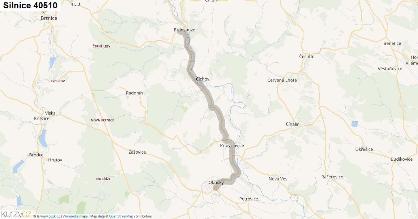 Silnice 40510 - mapa Silnice 40510