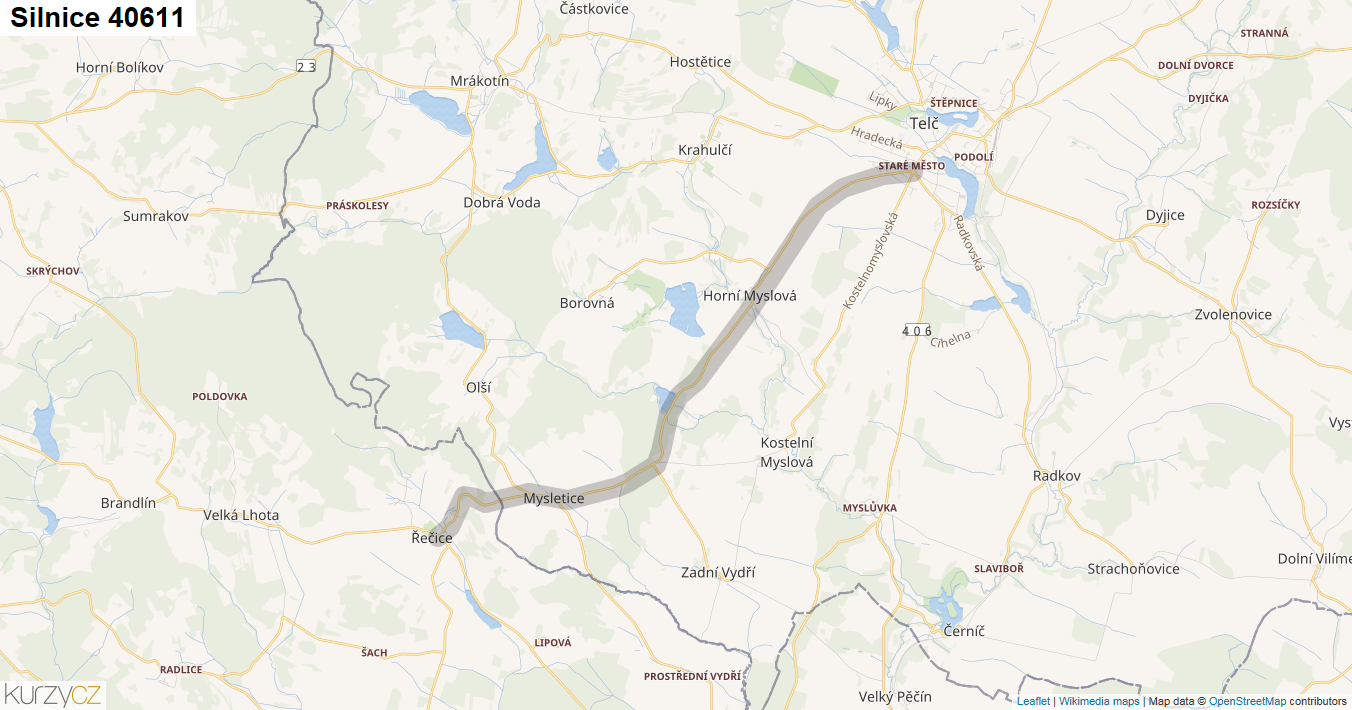 Silnice 40611 - mapa Silnice 40611