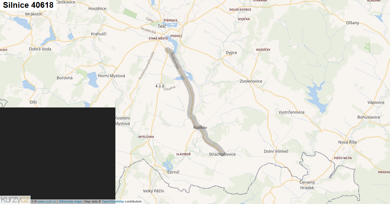 Silnice 40618 - mapa Silnice 40618