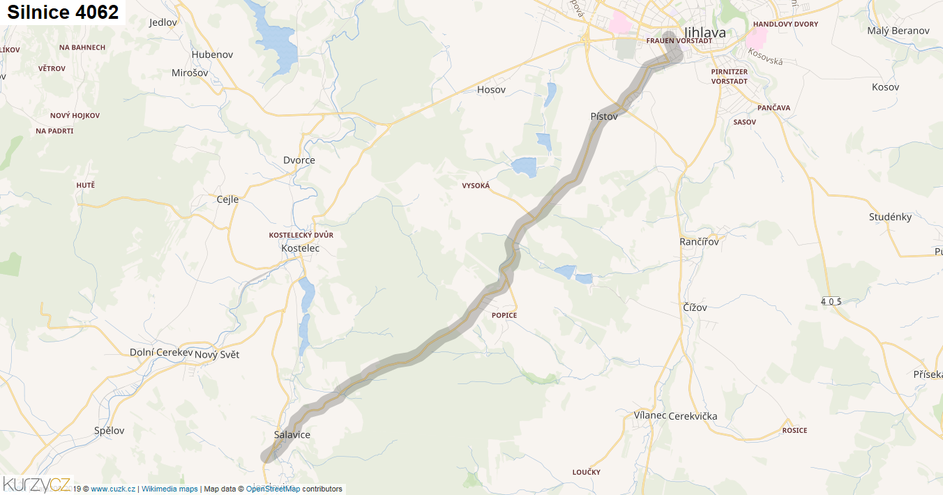 Silnice 4062 - mapa Silnice 4062